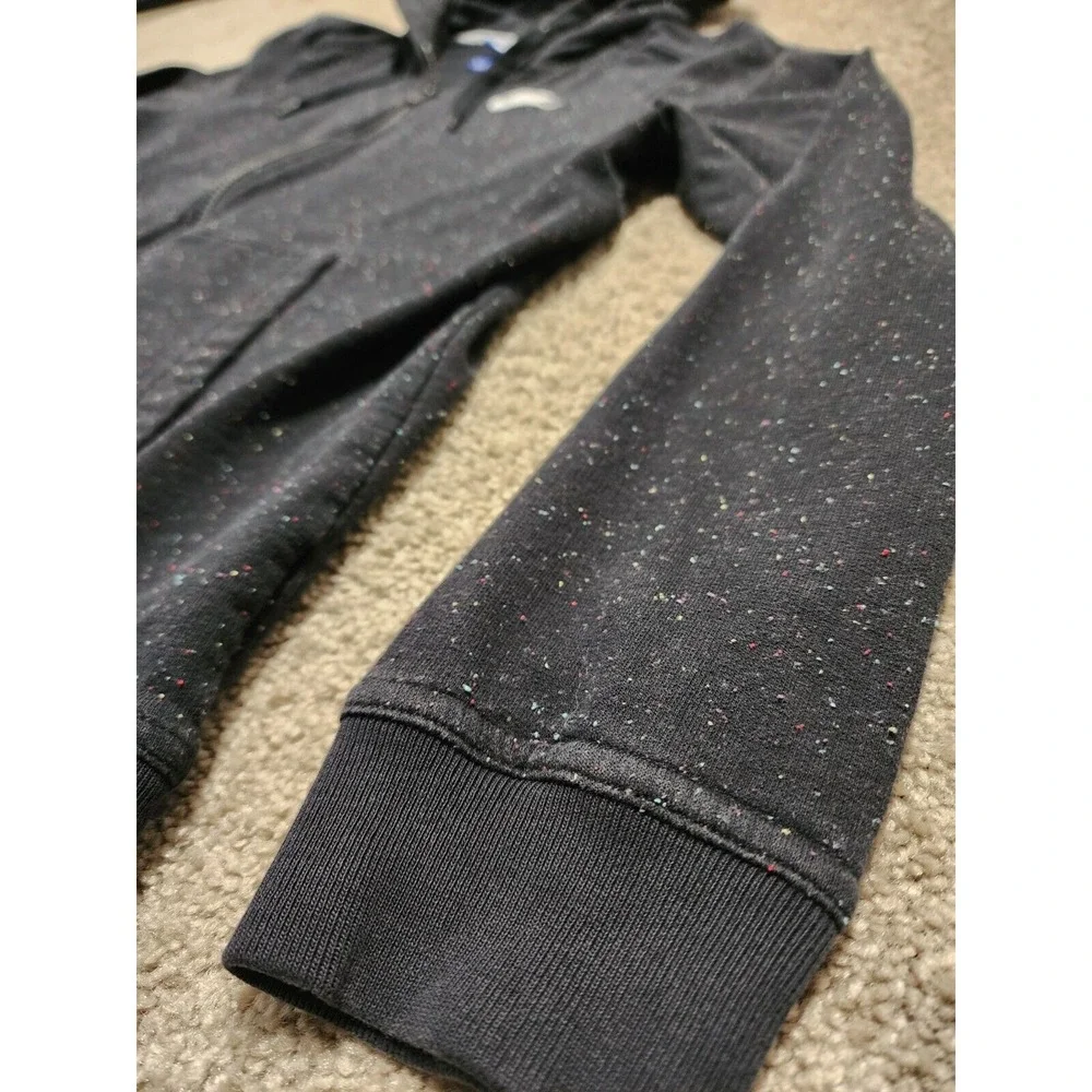 Rare Y2K Nike Speckled Hoodie Full‎ Zip Jacket Womens Medium Black - Picture 7 of 16